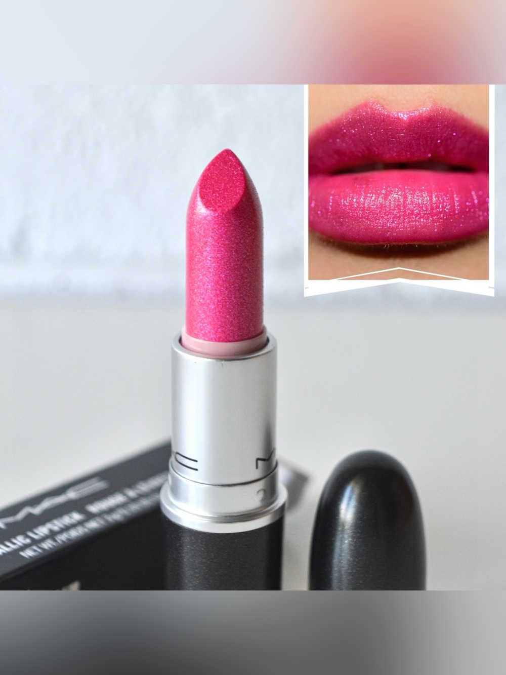 MAC Cosmetics Metallic Lipstick *IONIZED IRIS* Extra Rare LE Bright Magenta BNIB